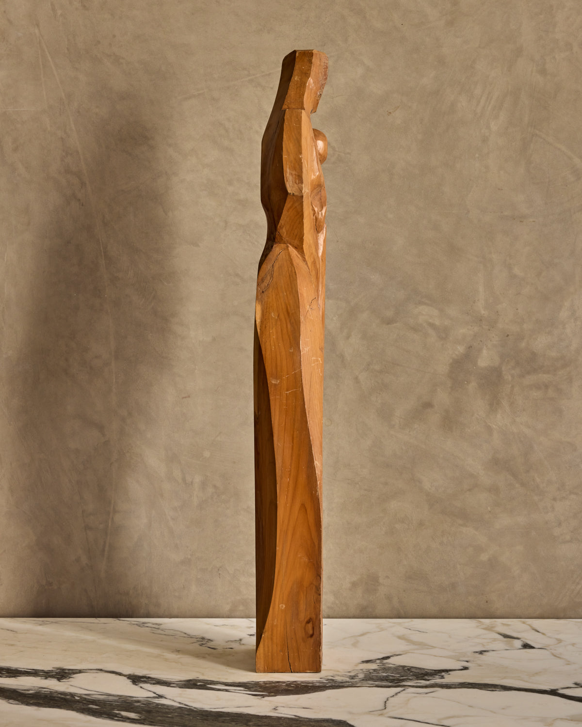 Lostine - Handcarved Wooden Mother + Child Sculpture