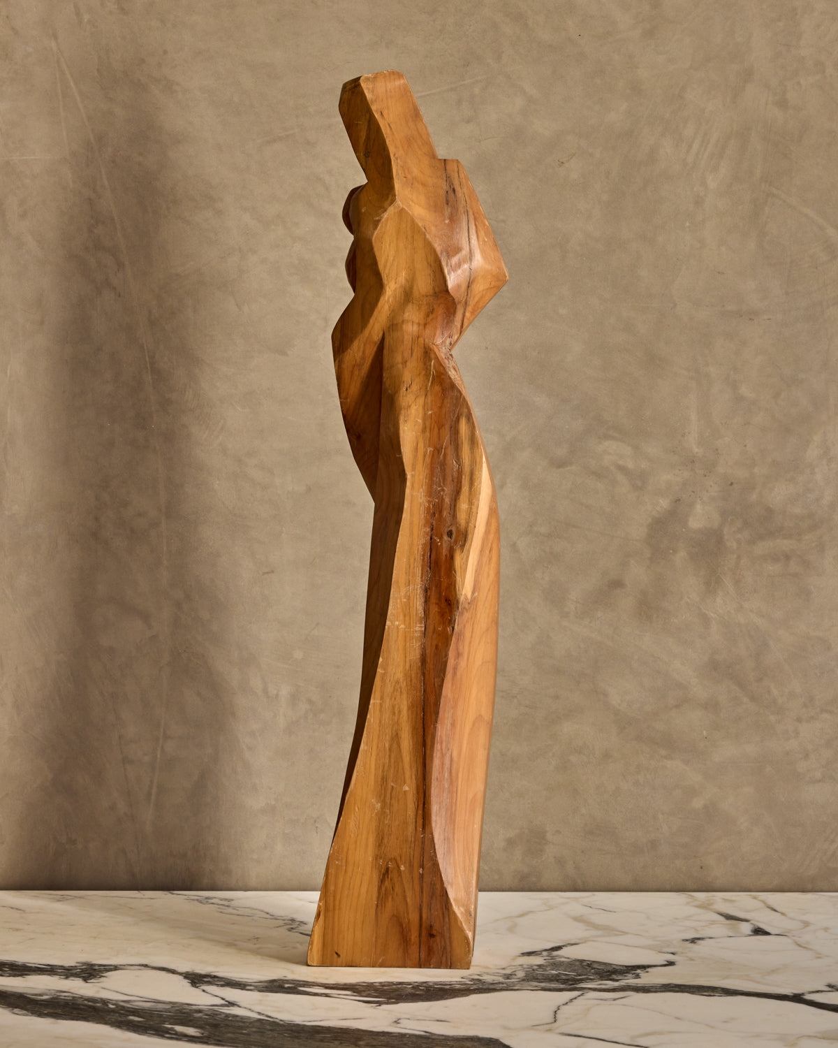 Lostine - Handcarved Wooden Mother + Child Sculpture