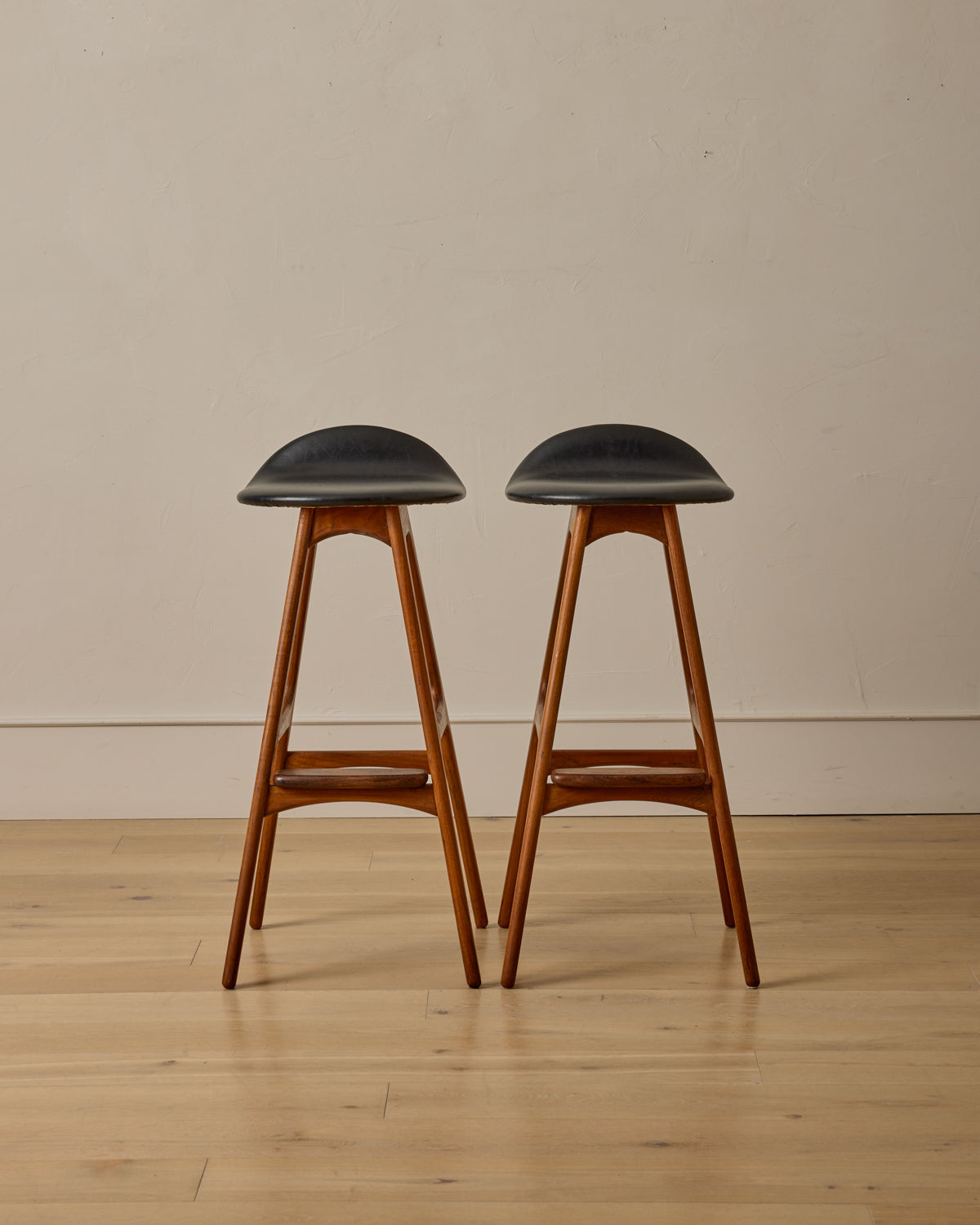 Lostine - Pair of Teak Barstools by Erik Buck