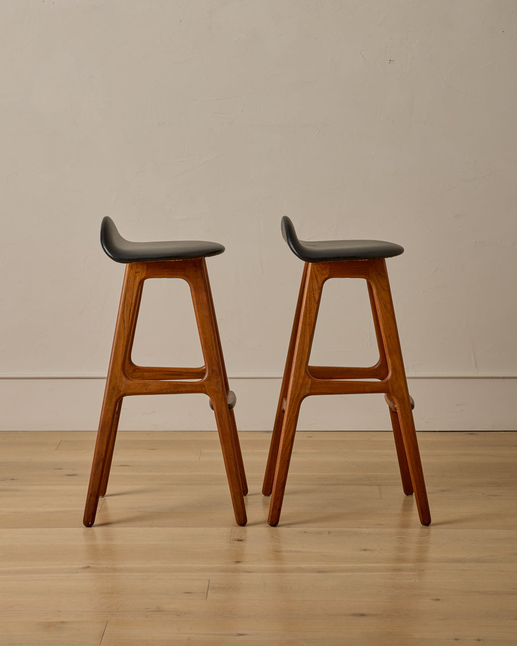 Lostine - Pair of Teak Barstools by Erik Buck