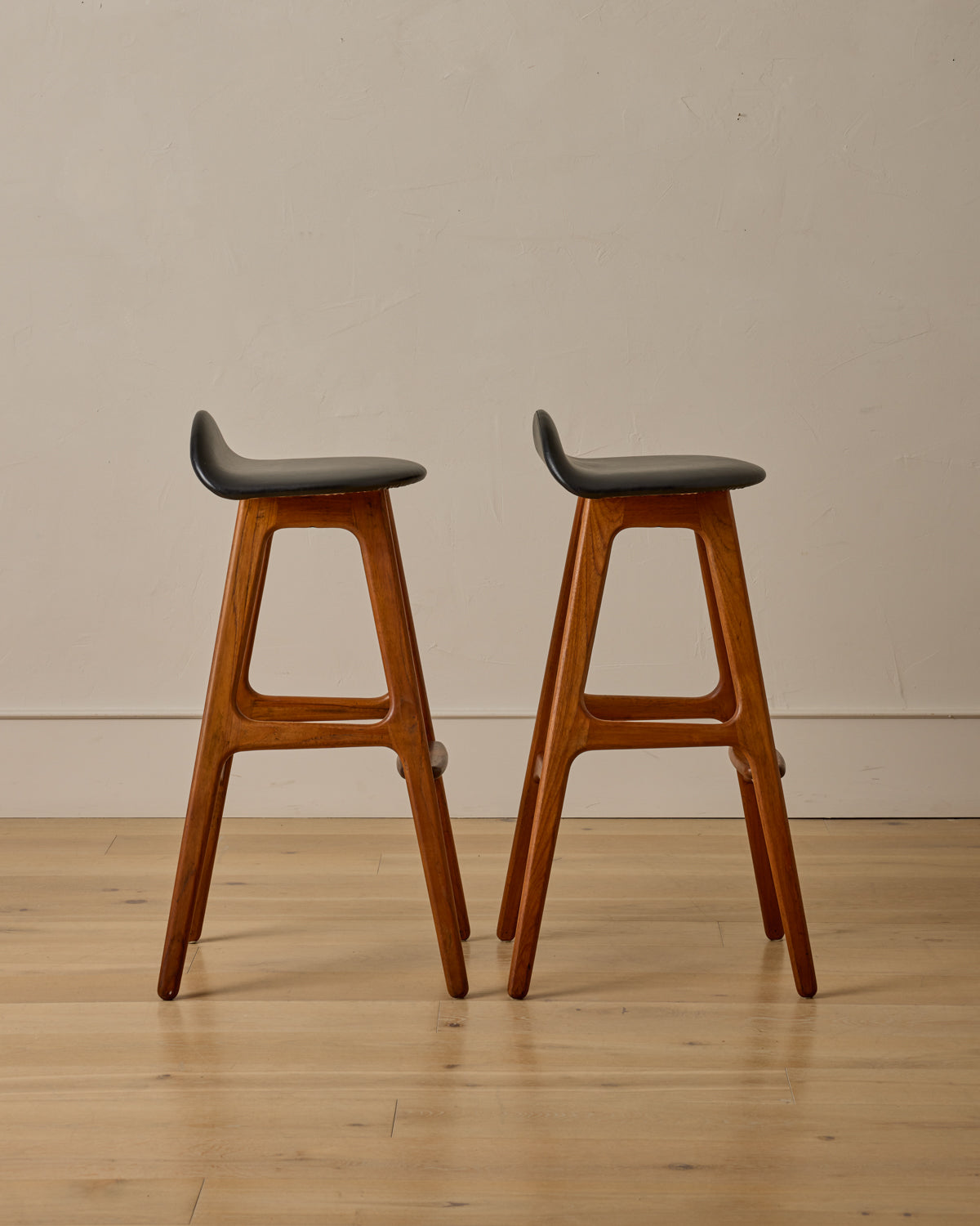 Lostine - Pair of Teak Barstools by Erik Buck