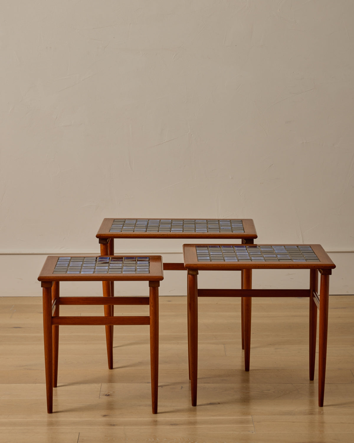Lostine - Danish Nesting Tables with Ceramic Tops - Set of 3
