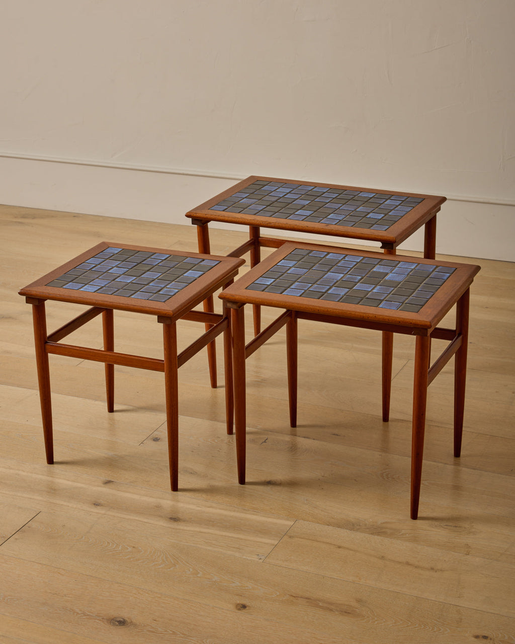 Lostine - Danish Nesting Tables with Ceramic Tops - Set of 3