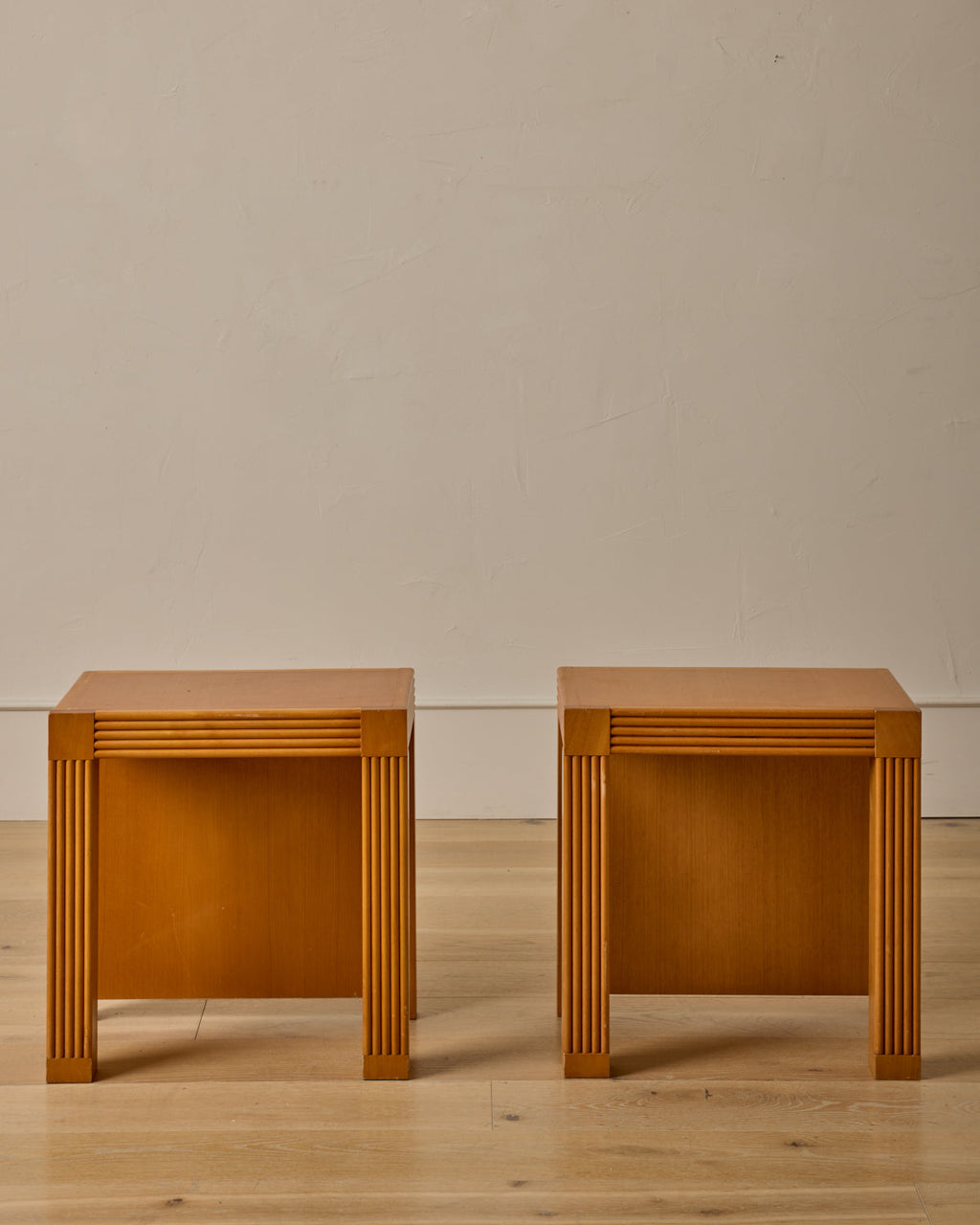 Lostine - Pair of French Elm Side Tables