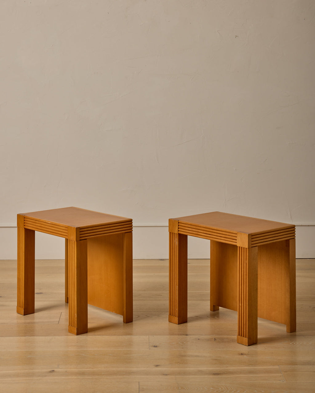 Lostine - Pair of French Elm Side Tables
