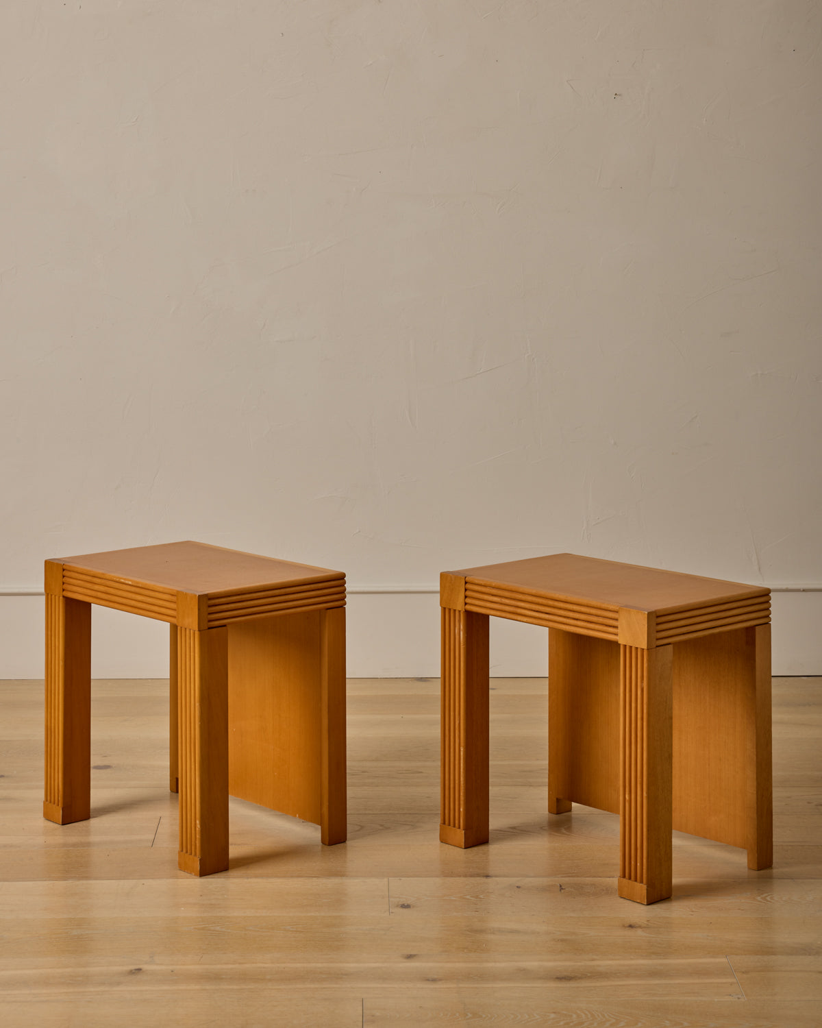 Lostine - Pair of French Elm Side Tables