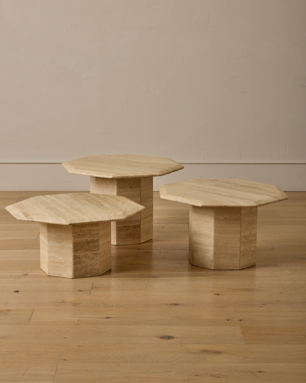 Lostine - Travertine Nesting Tables - Set of 3