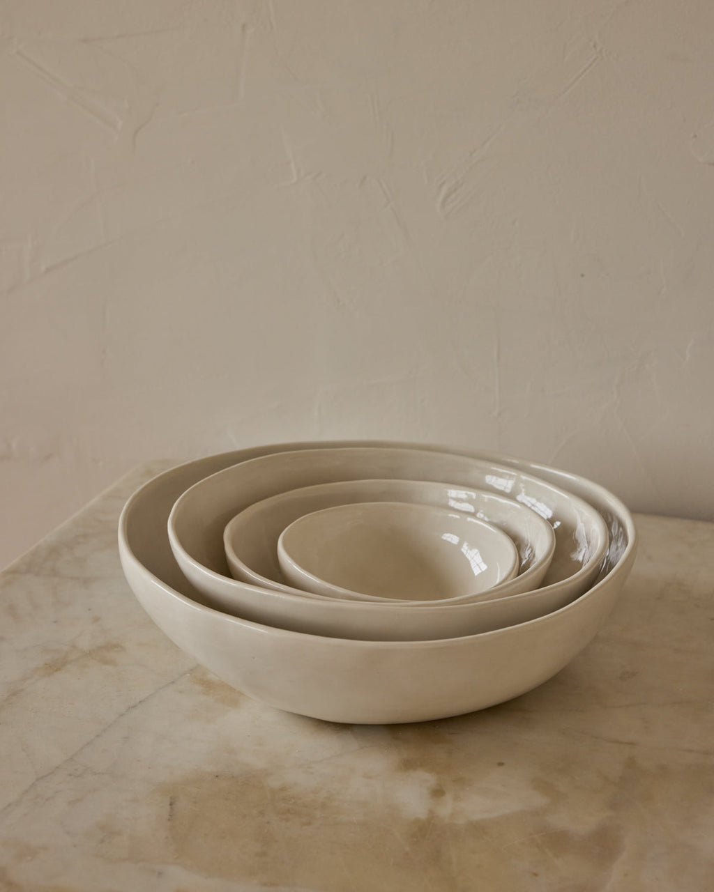Lostine - Organic Ceramic Nesting Bowls - Salt