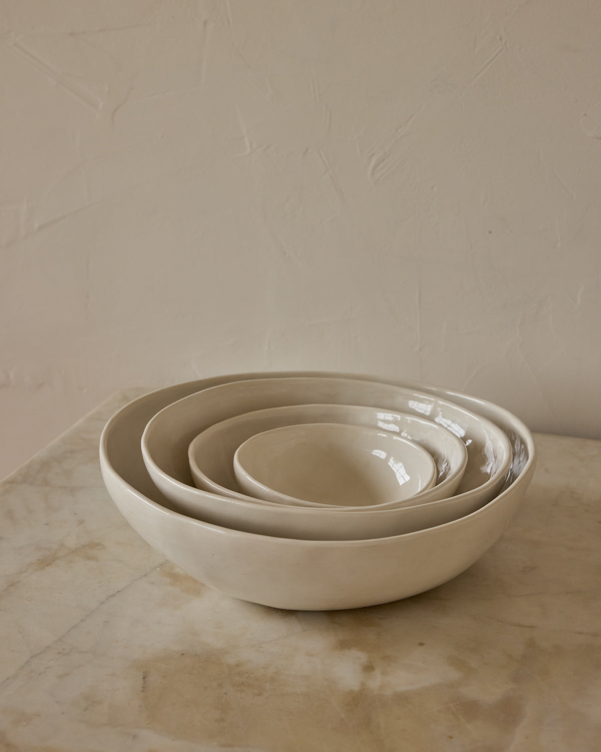 Lostine - Organic Ceramic Nesting Bowls - Salt