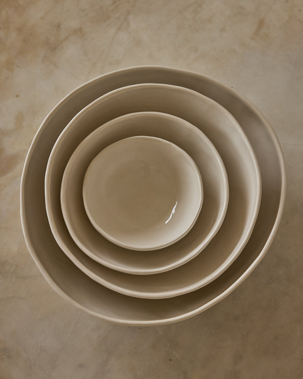 Lostine - Organic Ceramic Nesting Bowls - Salt