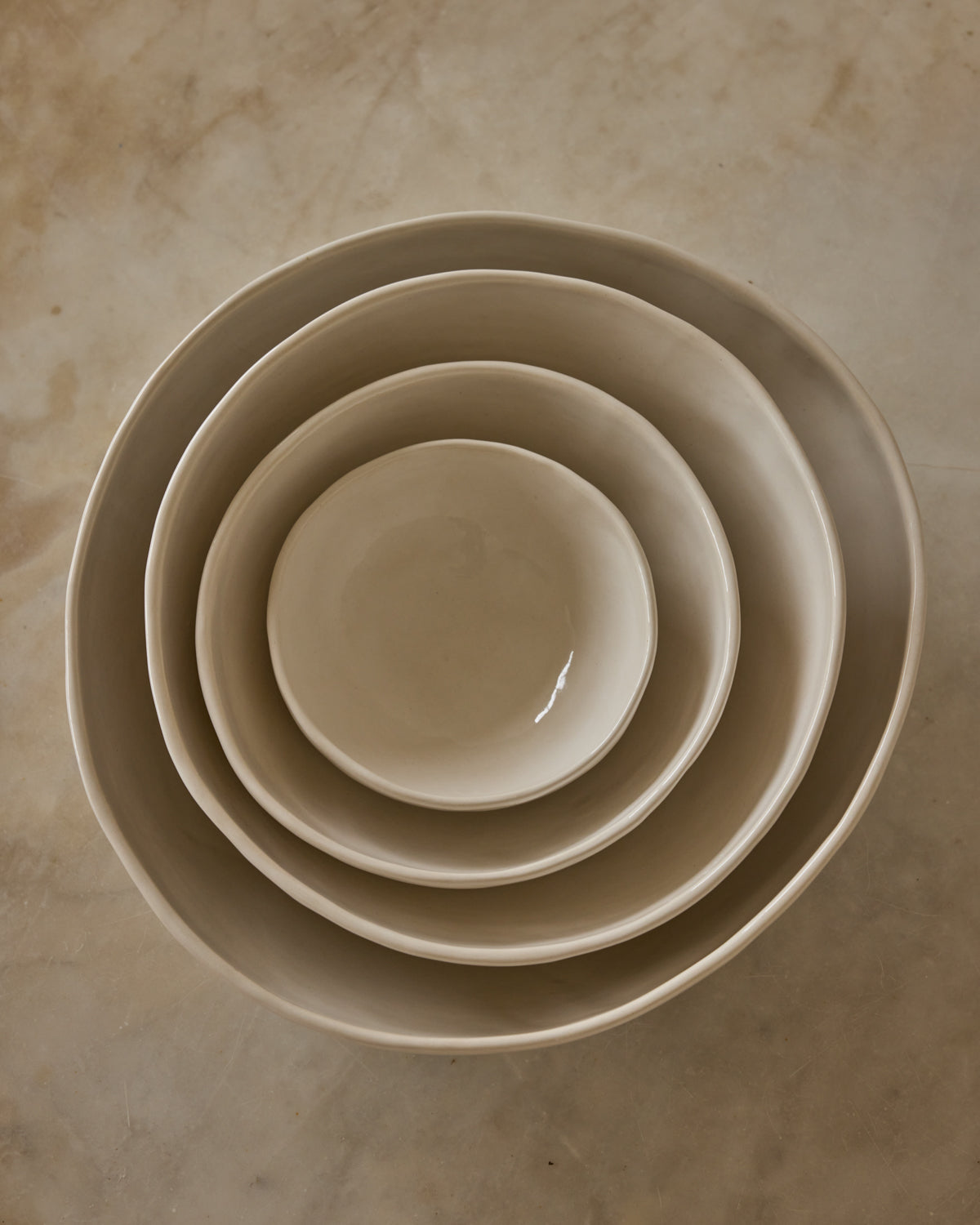 Lostine - Organic Ceramic Nesting Bowls - Salt