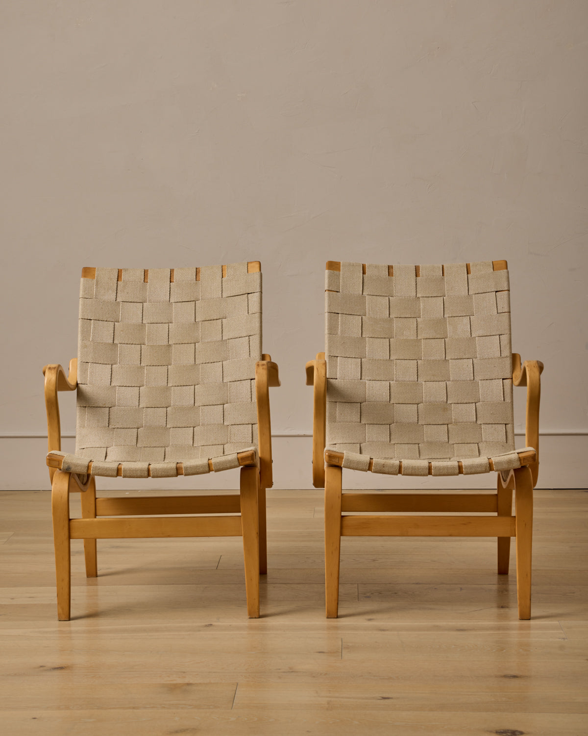Lostine - Pair of Beech "Eva" Chairs by Bruno Mathsson