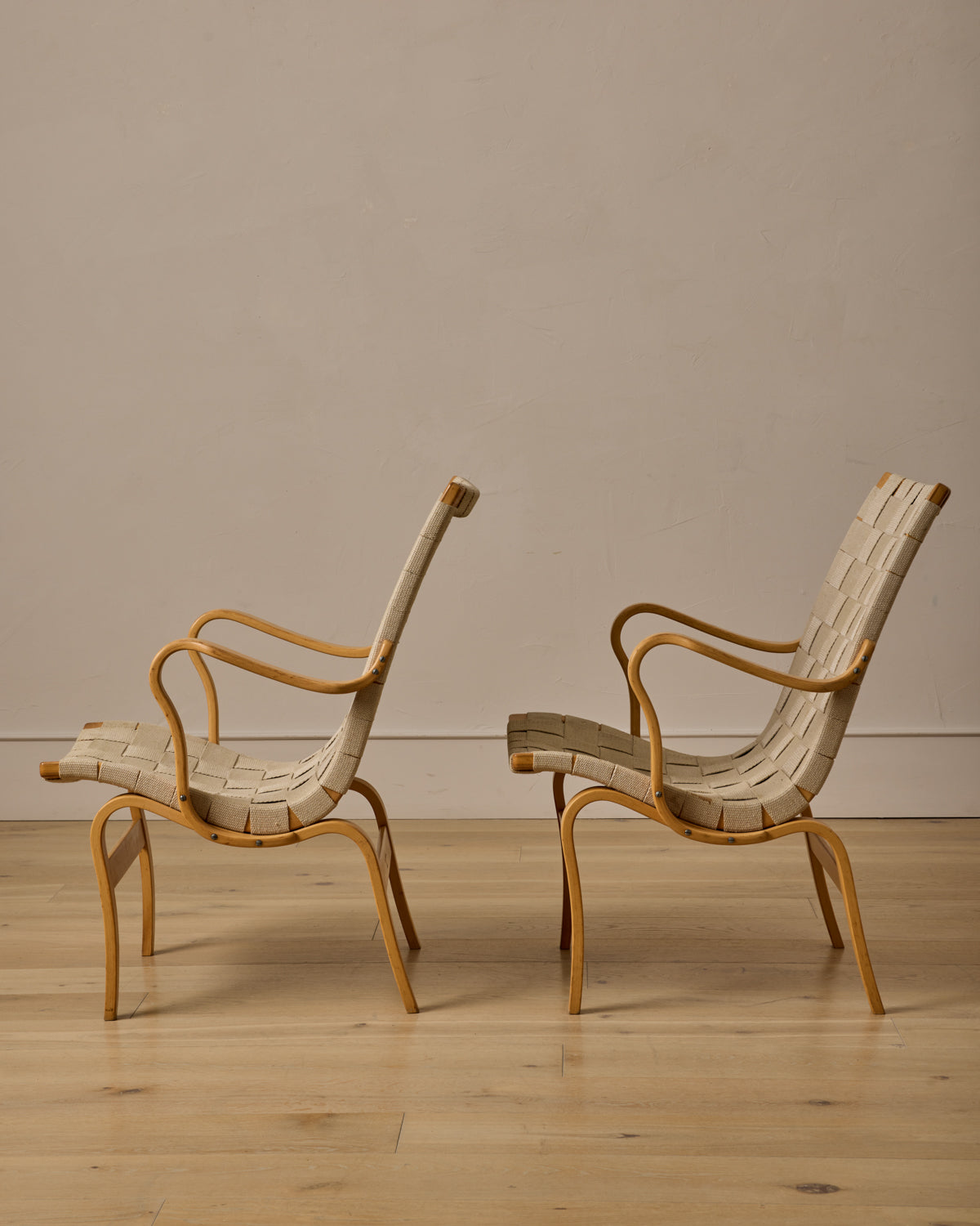 Lostine - Pair of Beech "Eva" Chairs by Bruno Mathsson