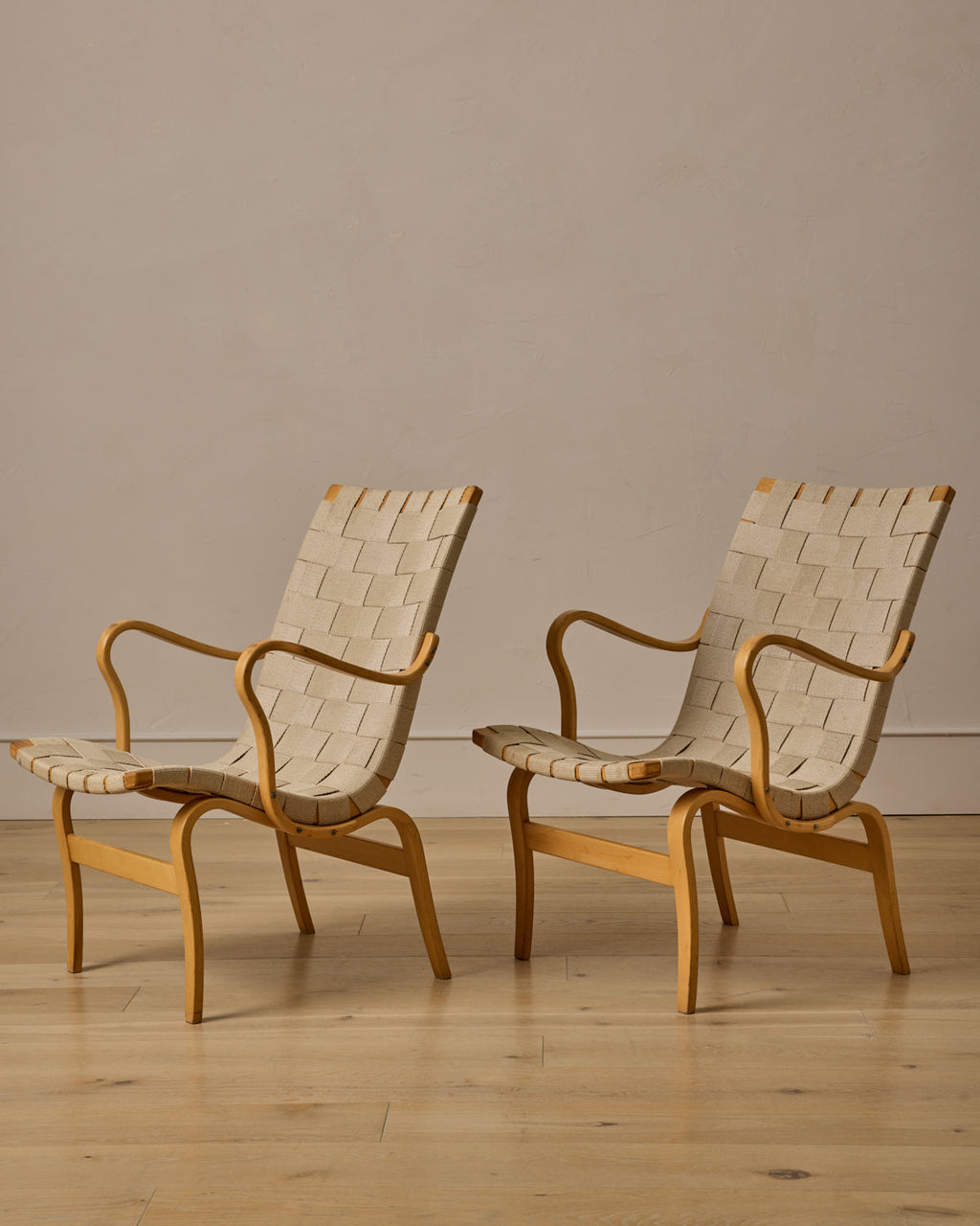 Lostine - Pair of Beech "Eva" Chairs by Bruno Mathsson