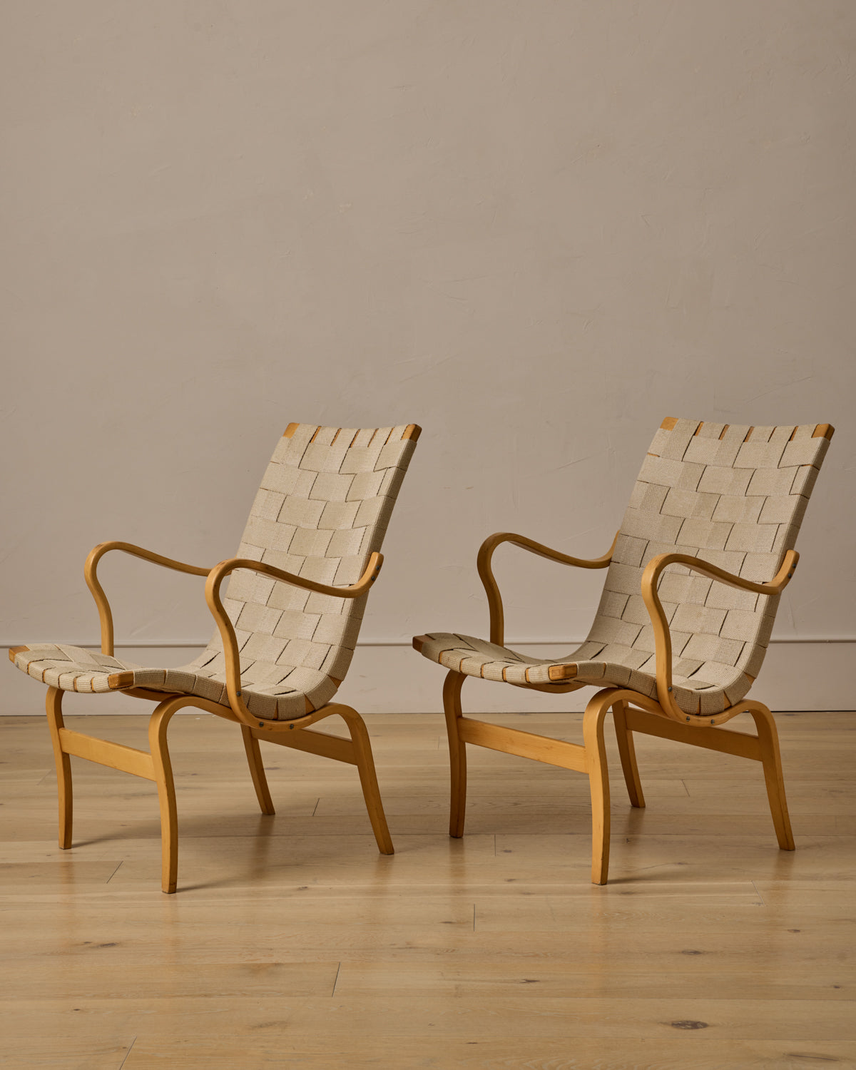 Lostine - Pair of Beech "Eva" Chairs by Bruno Mathsson