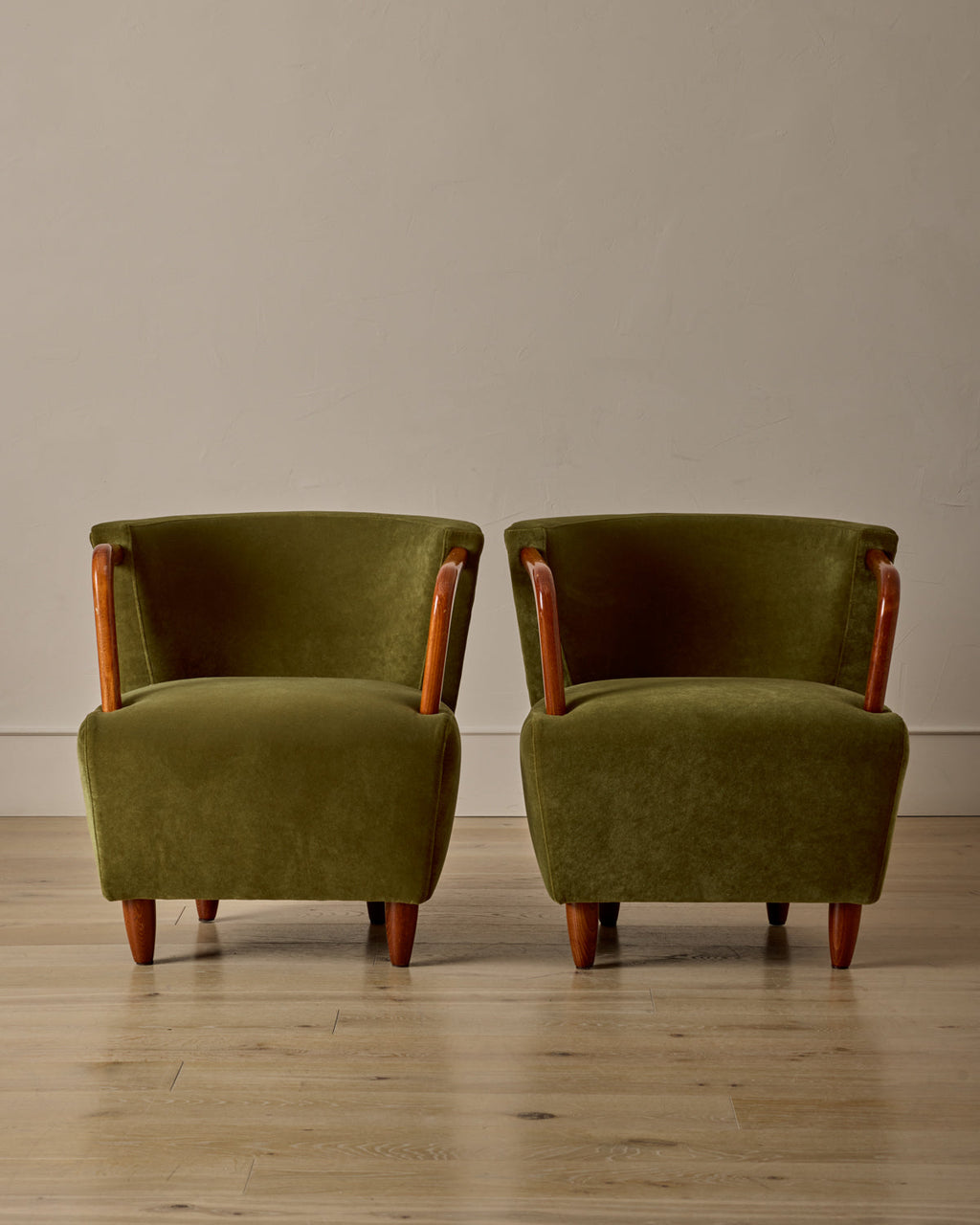 Lostine - Pair of Beech Frame Easy Chairs
