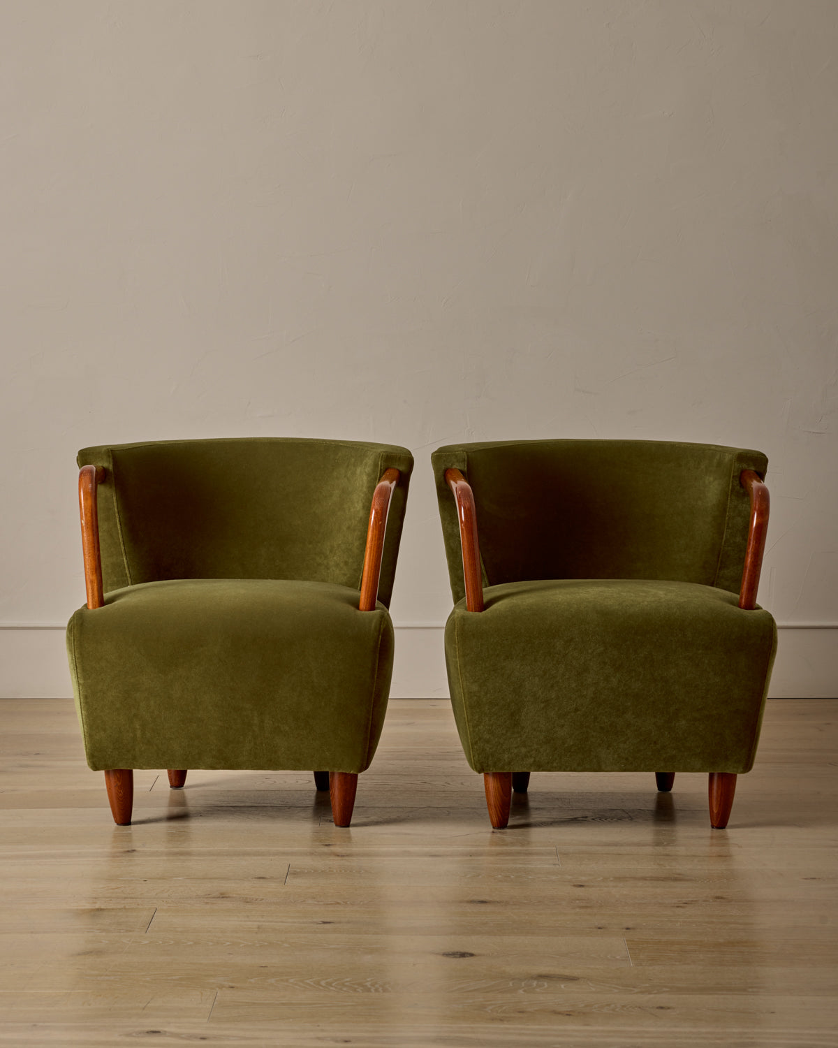 Lostine - Pair of Beech Frame Easy Chairs