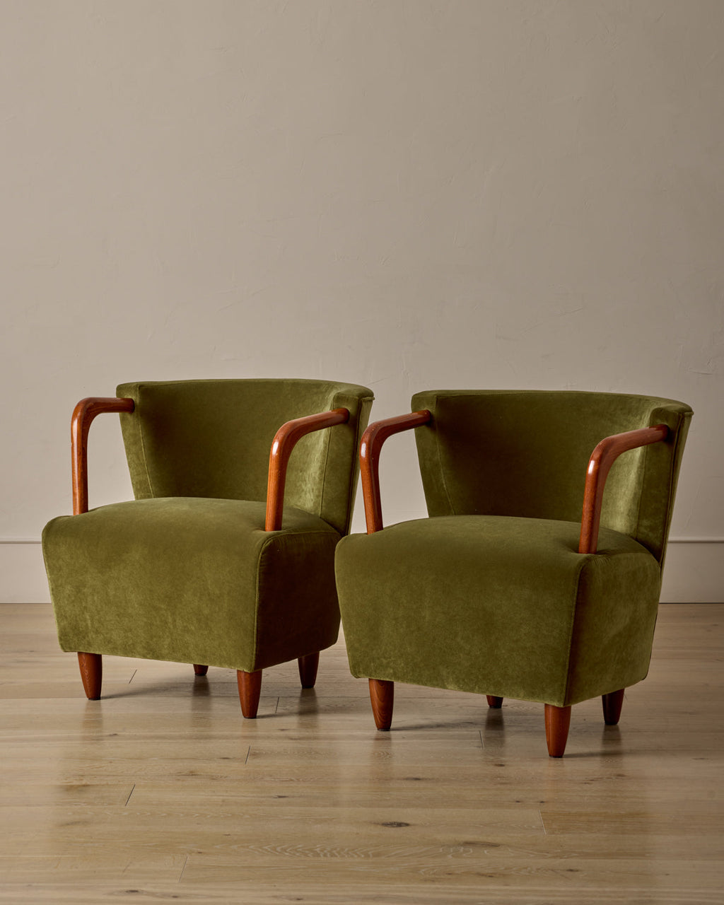 Lostine - Pair of Beech Frame Easy Chairs