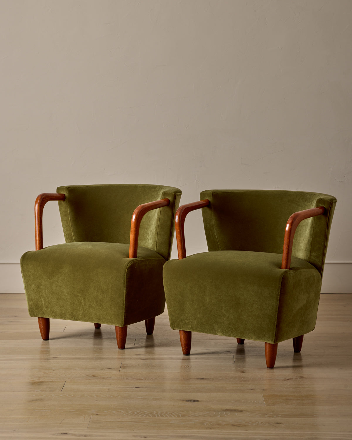 Lostine - Pair of Beech Frame Easy Chairs