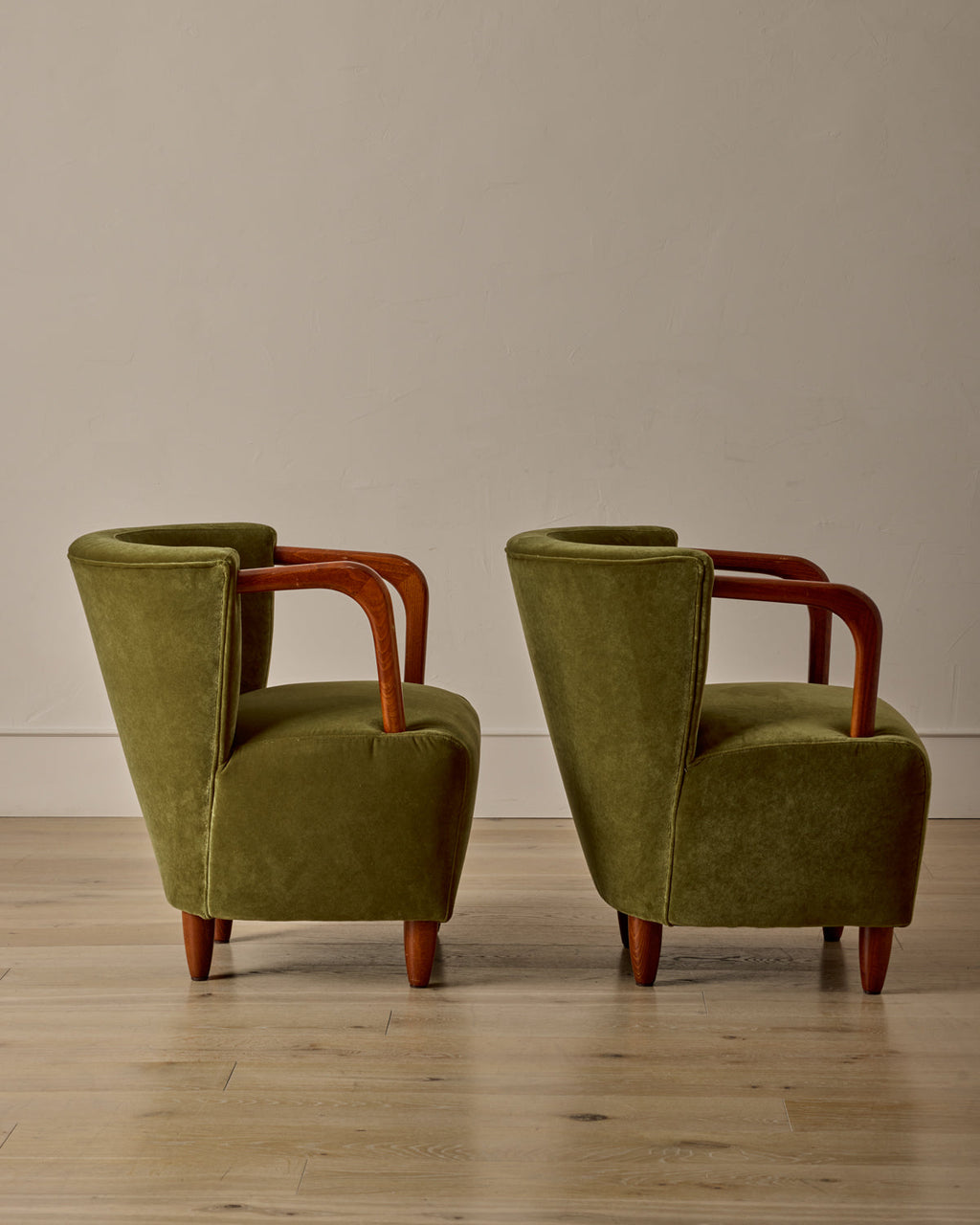 Lostine - Pair of Beech Frame Easy Chairs