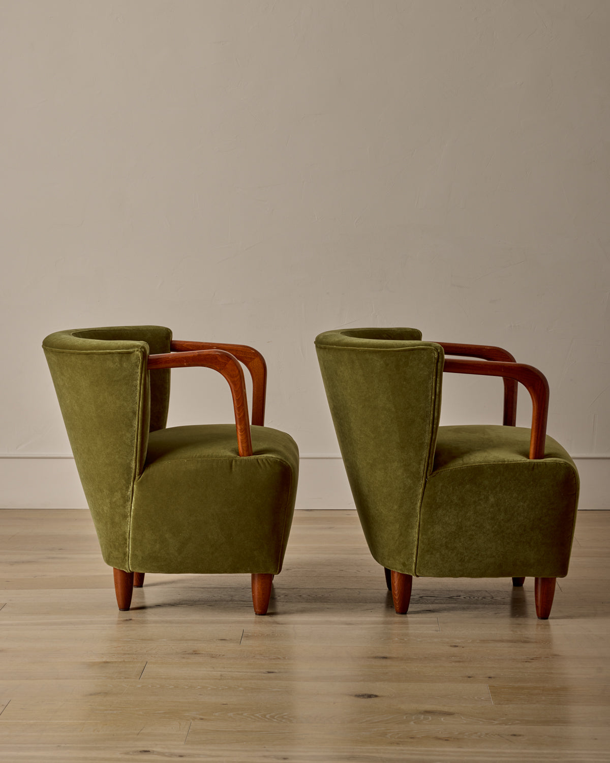 Lostine - Pair of Beech Frame Easy Chairs