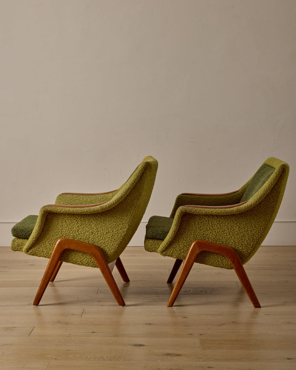 Lostine - Pair of Oak Frame Easy Chairs