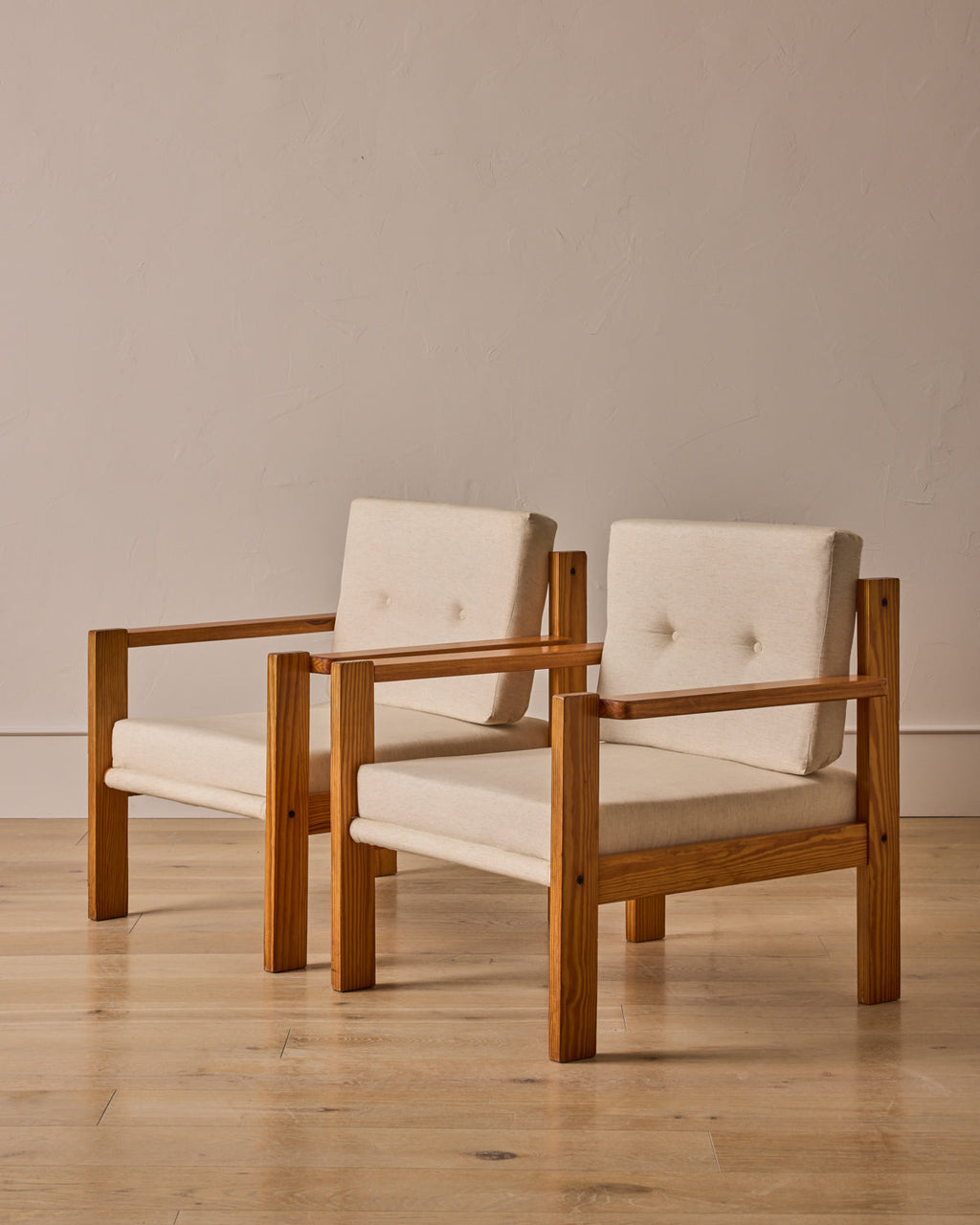 Lostine - Pair of Baltic Pine Lounge Chairs