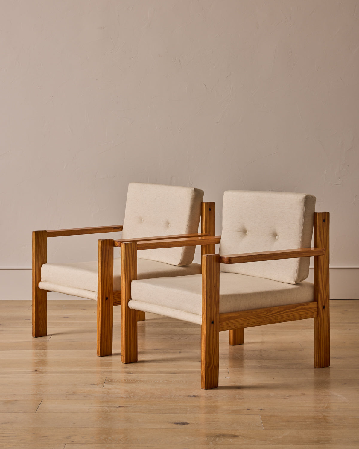 Lostine - Pair of Baltic Pine Lounge Chairs