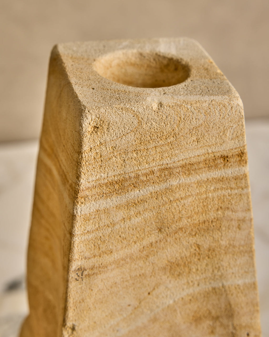 Lostine - Pair of Twisted Stone Candle Holders