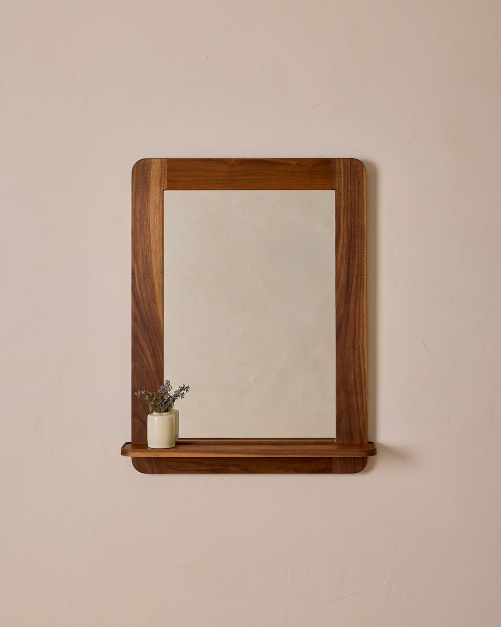 Lostine - Bennett Mirror with Shelf - Black Walnut