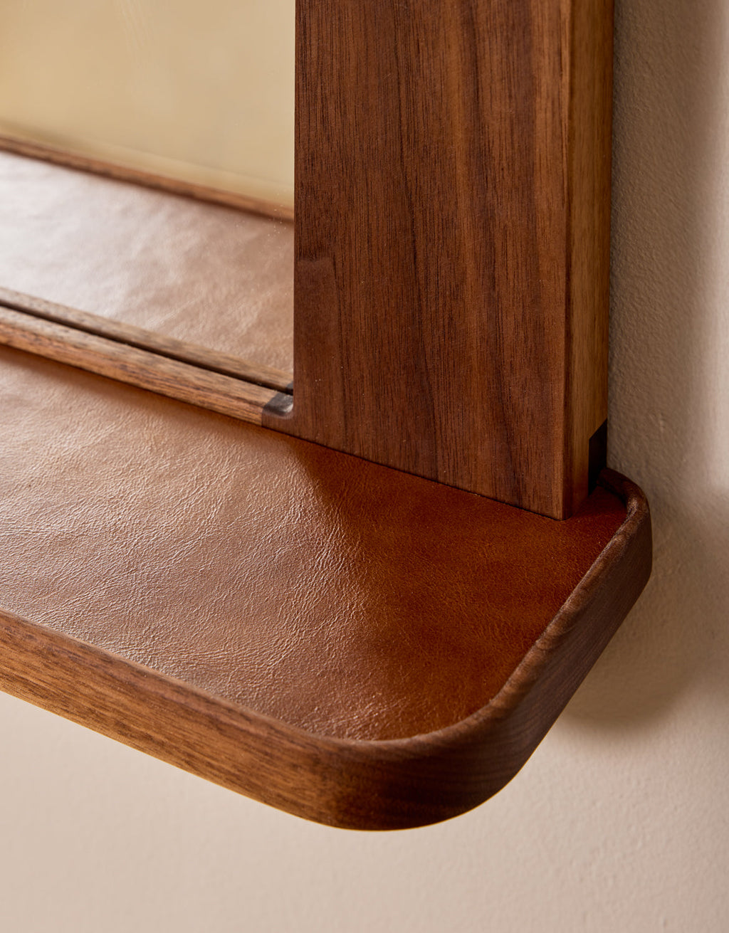 Lostine - Bennett Mirror with Shelf - Black Walnut