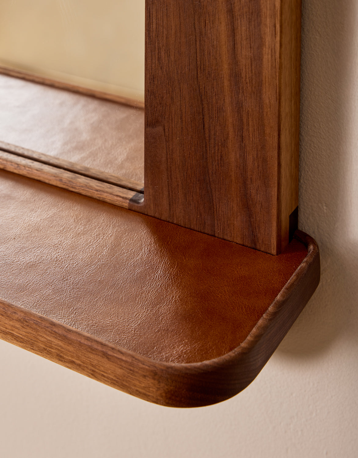 Lostine - Bennett Mirror with Shelf - Black Walnut