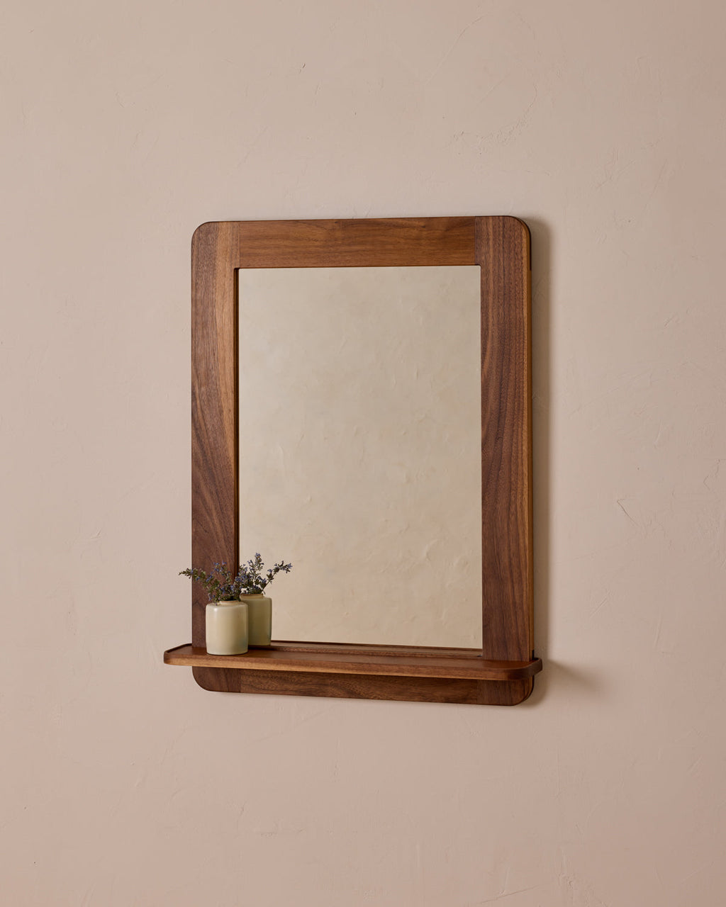 Lostine - Bennett Mirror with Shelf - Black Walnut