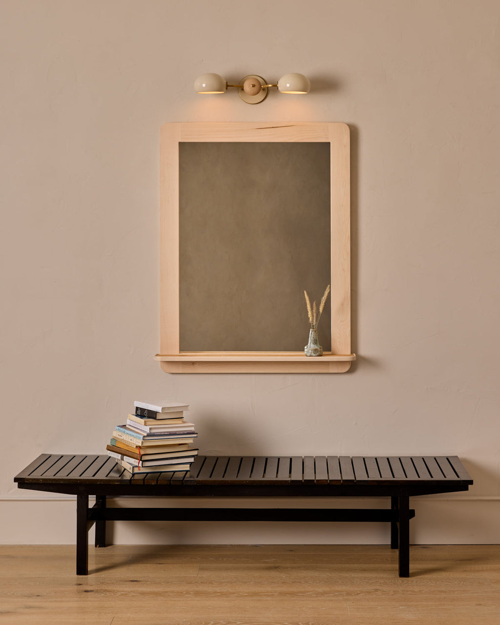Lostine - Bennett Mirror with Shelf - Clear Maple