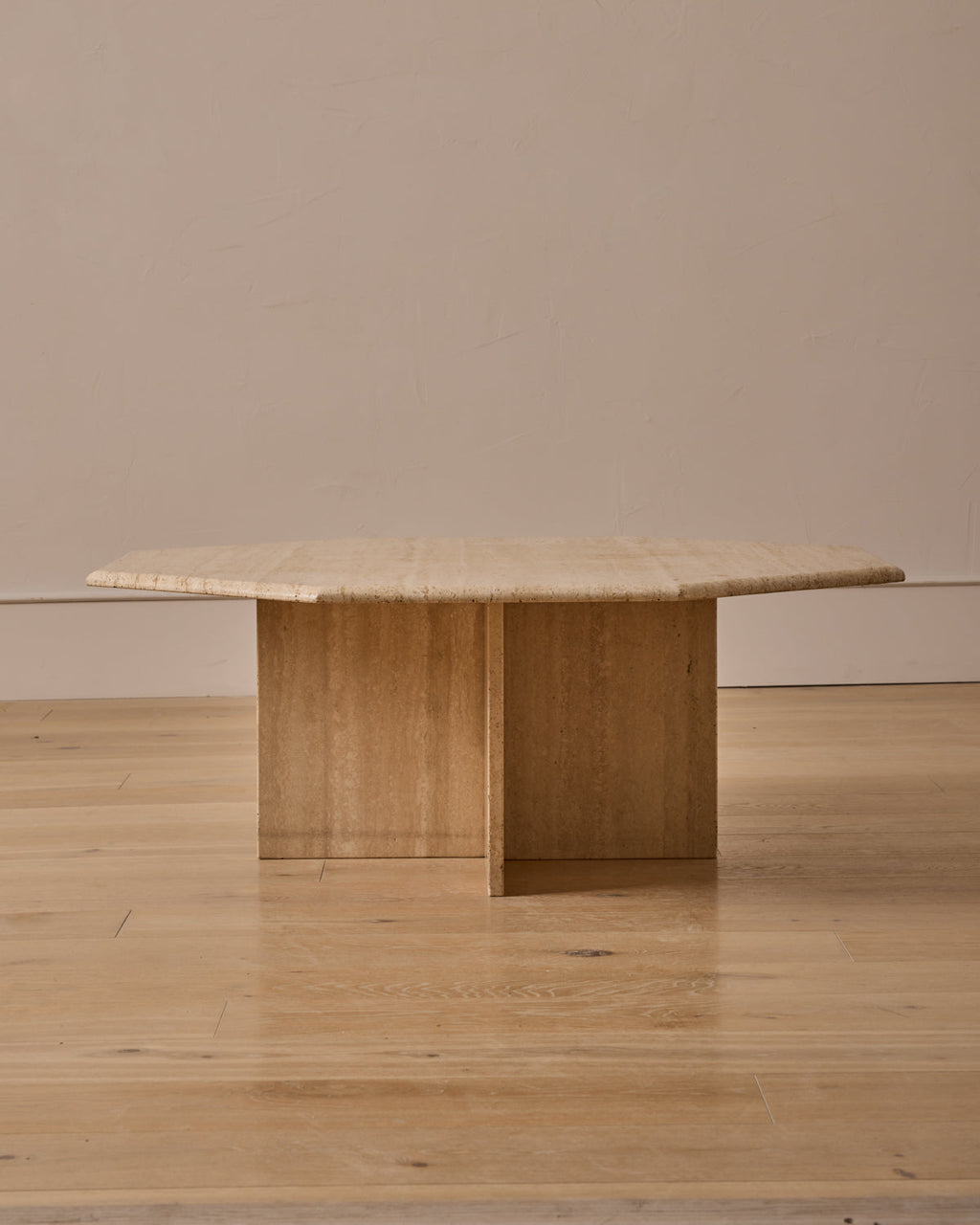 Lostine - Octagon Travertine Coffee Table