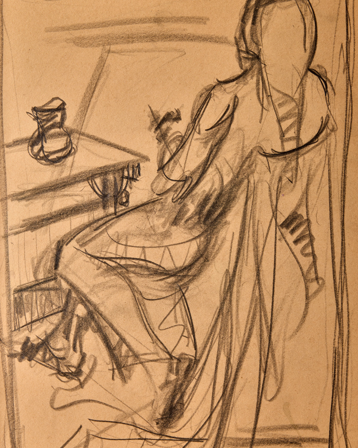 Lostine - Sitting Figure at Table Sketch