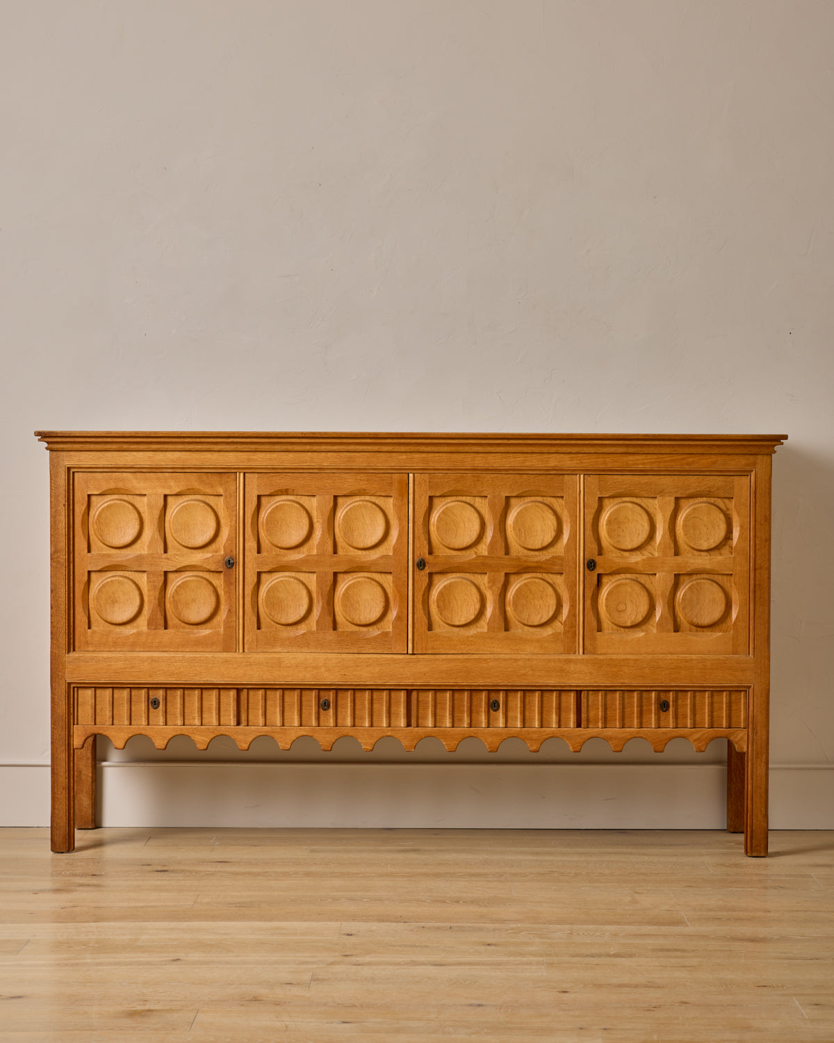Lostine - 1960s Carved Oak Sideboard by Henning Kjaernulf