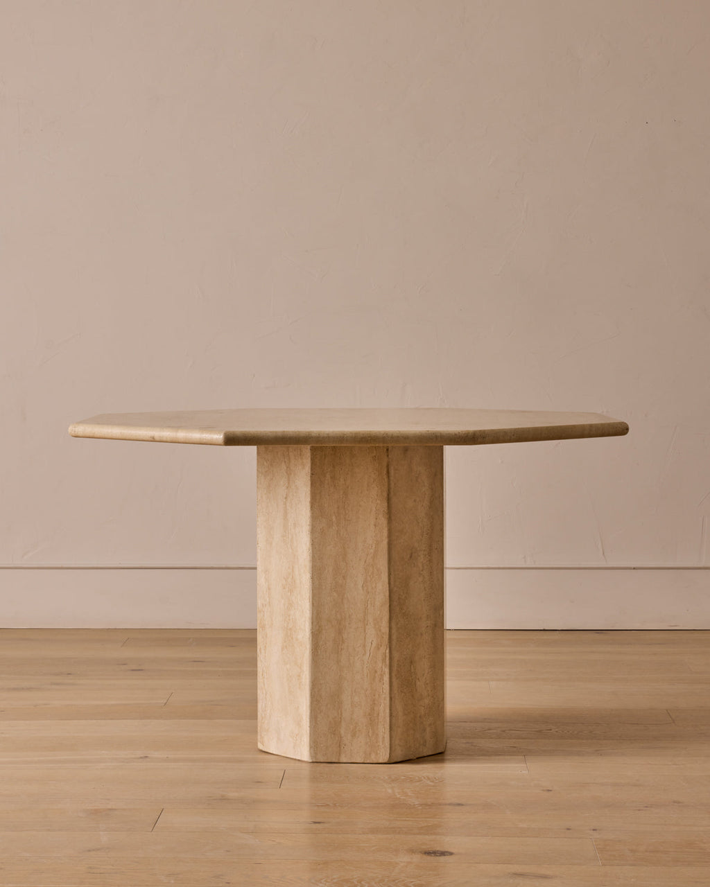 Lostine - Octagon Travertine Dining Table