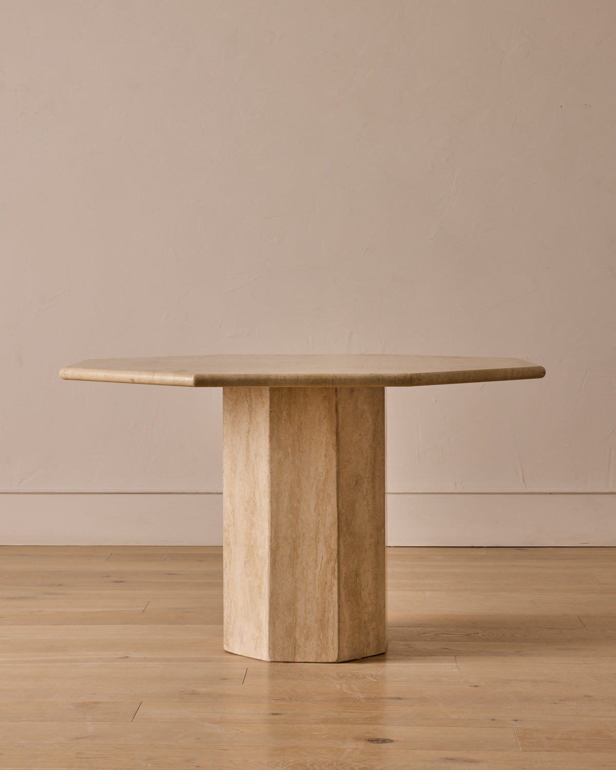 Lostine - Octagon Travertine Dining Table