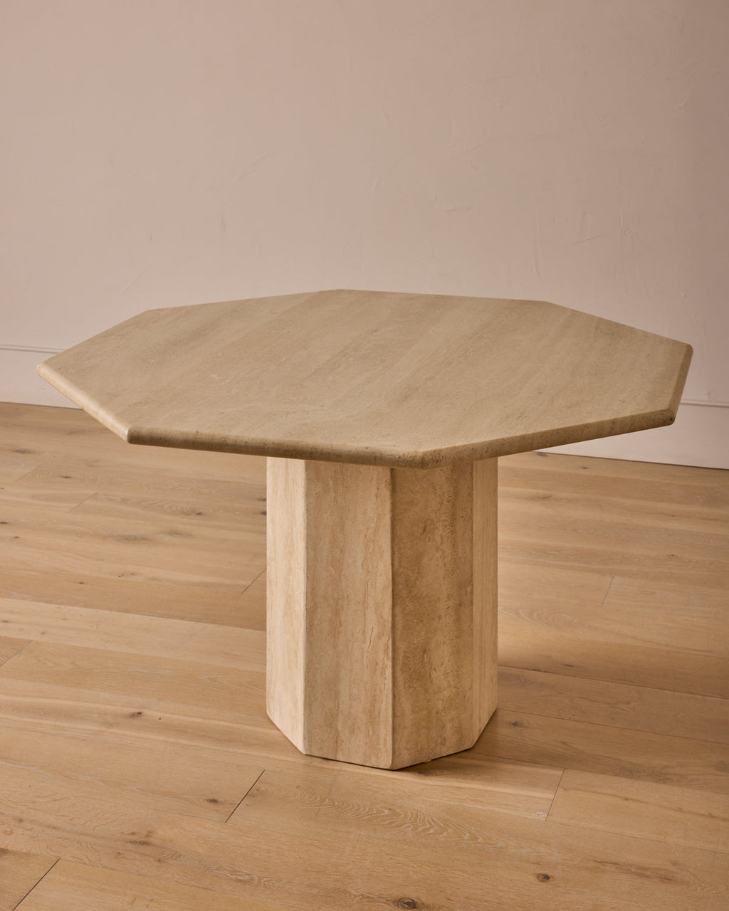 Lostine - Octagon Travertine Dining Table