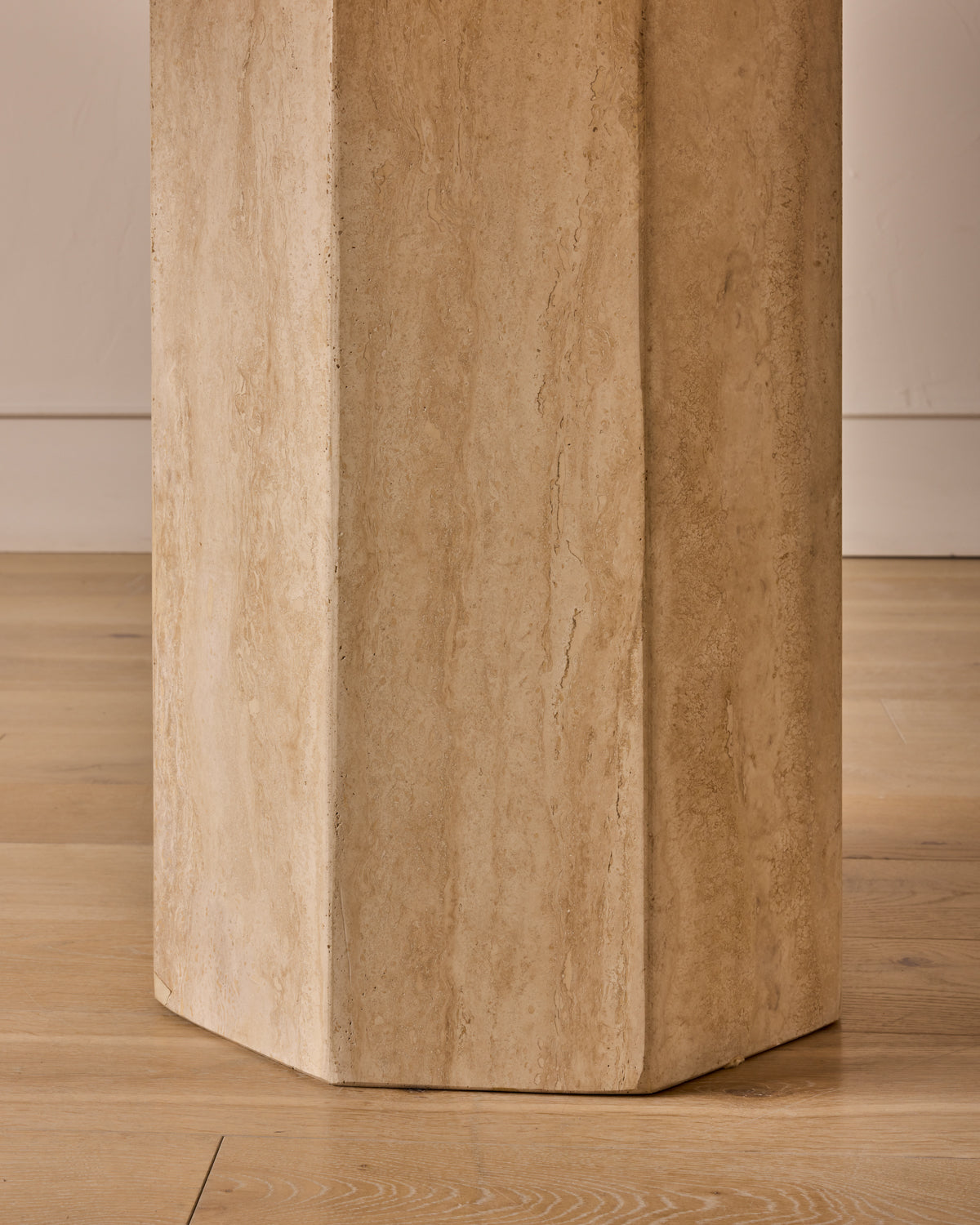 Lostine - Octagon Travertine Dining Table