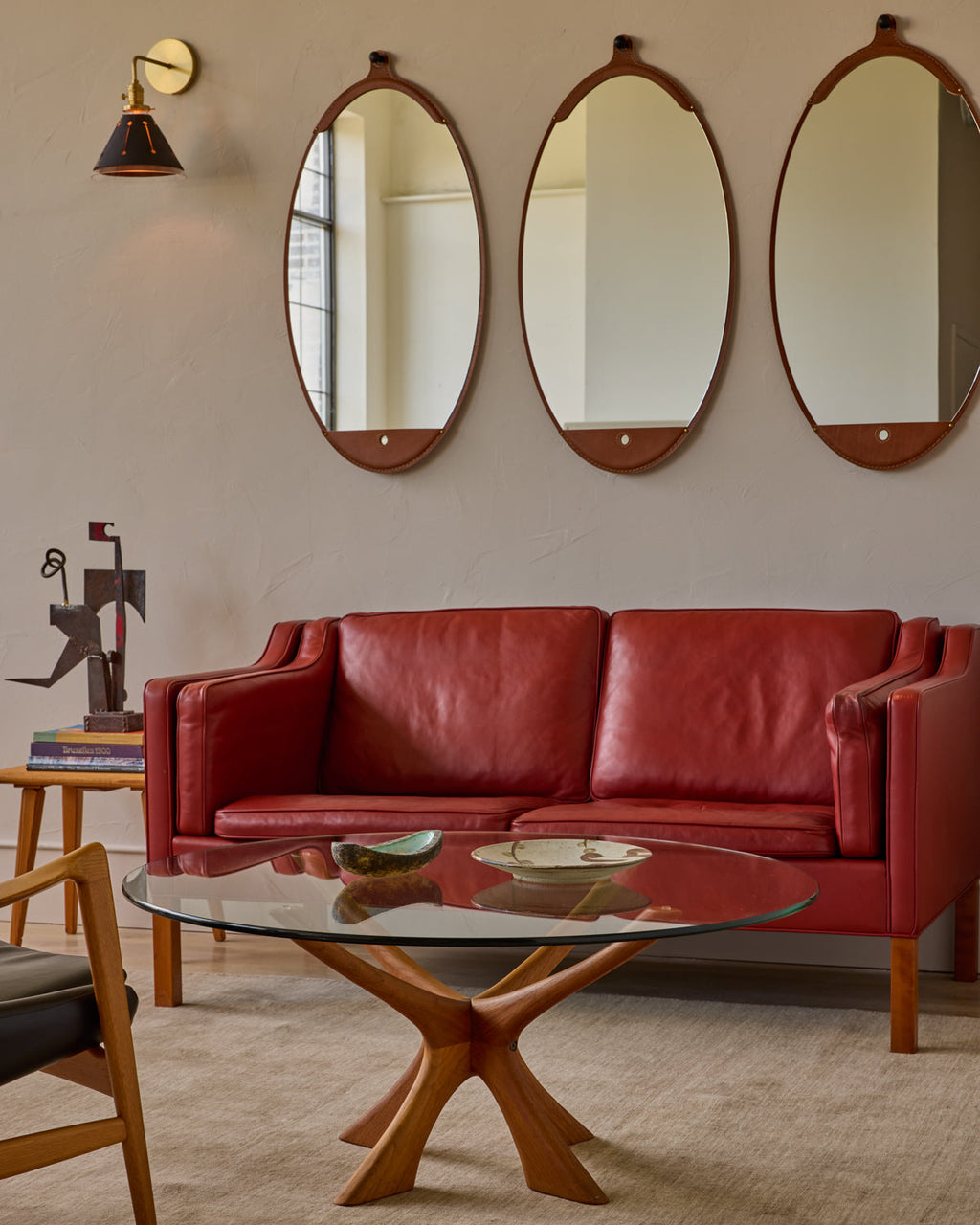 Lostine - Fairmount Leather Long Oval Mirror