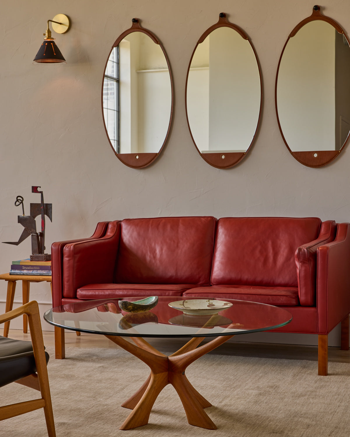 Lostine - Fairmount Leather Long Oval Mirror