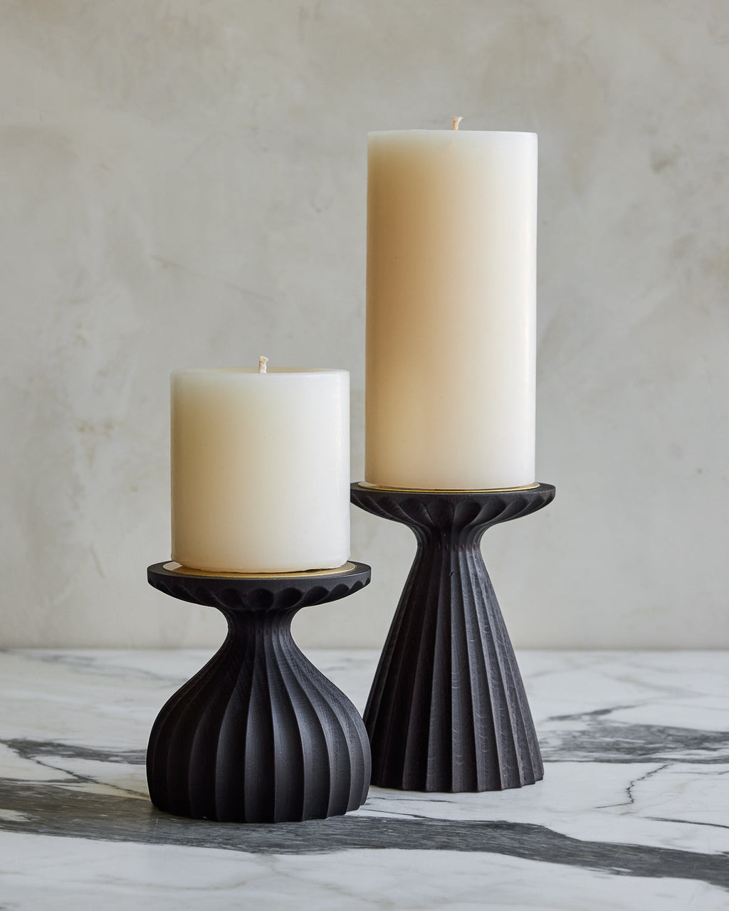 Lostine - Paloma Pillar Candle Holders - Dark Wash