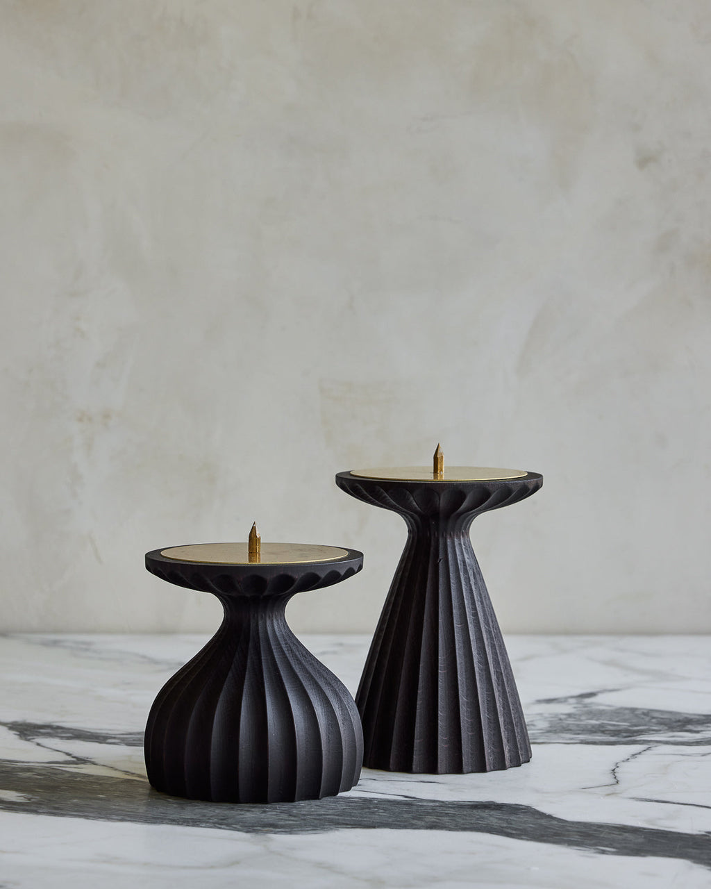 Lostine - Paloma Pillar Candle Holders - Dark Wash