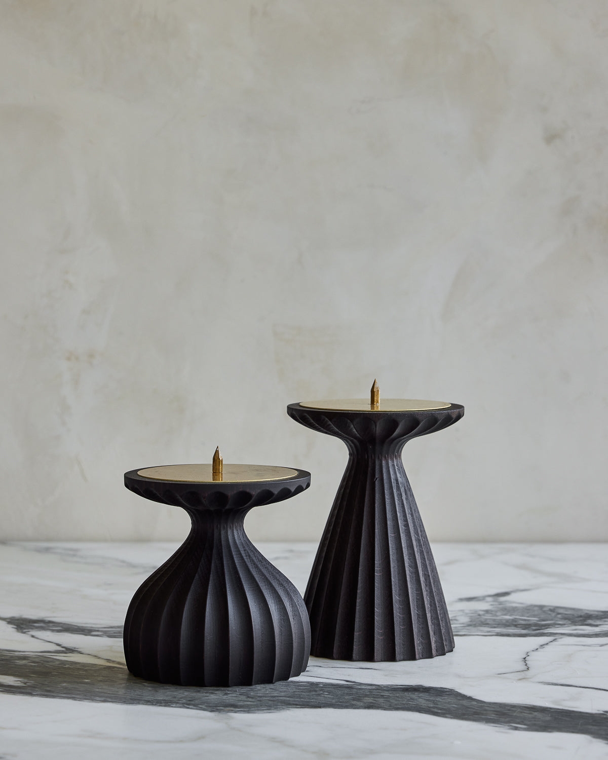 Lostine - Paloma Pillar Candle Holders - Dark Wash