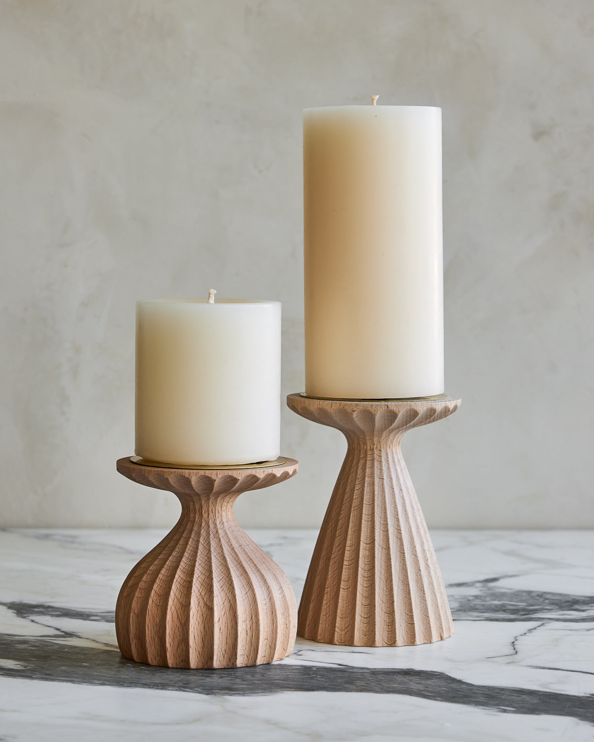 Lostine - Paloma Pillar Candle Holders - Natural