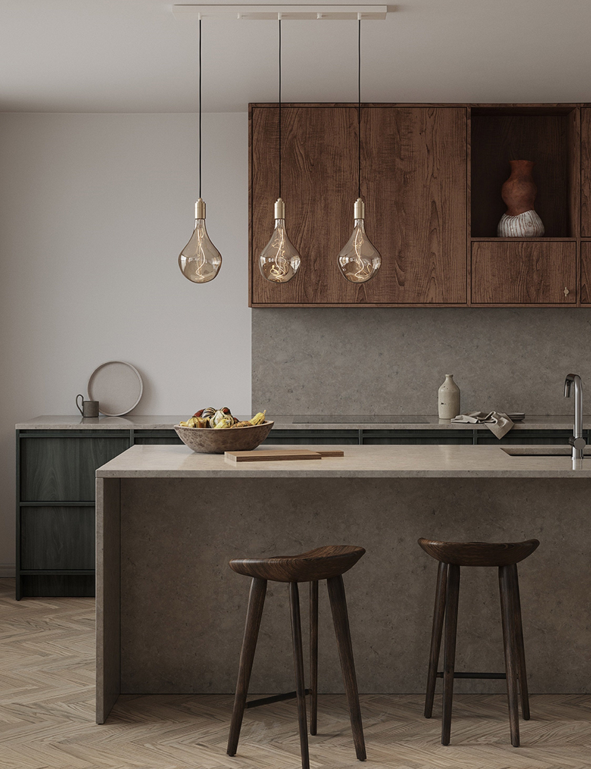 Lulu and Georgia - Triple Linear Pendant Light with Voronoi II by Tala