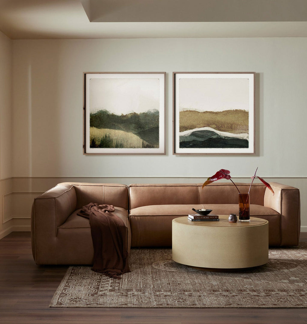 Amber Interiors - Lands Diptych by Dan Hobday Framed Print