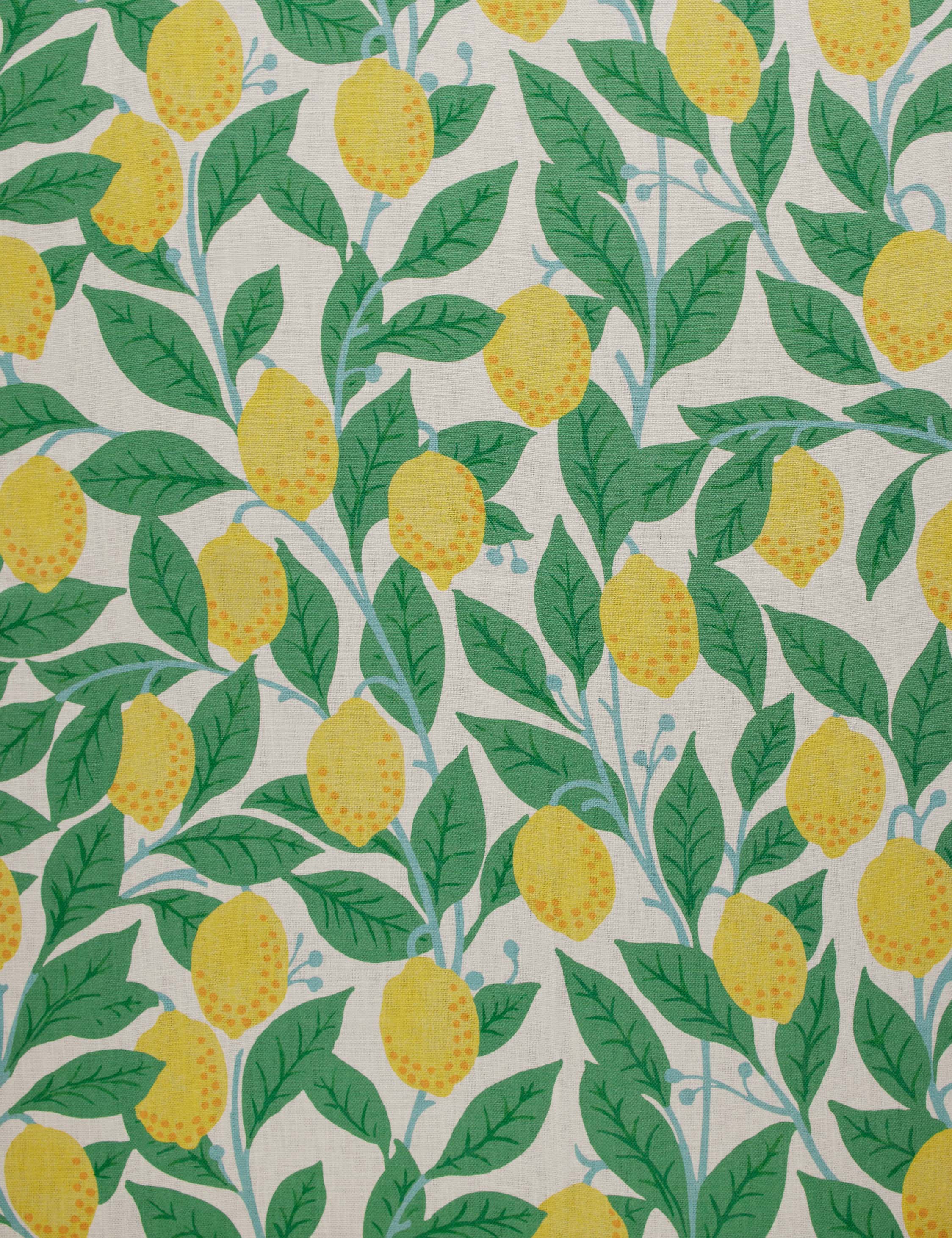 Lulu and Georgia - Lemons on Natural on Linen by Nathan Turner